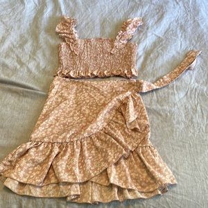 Shein girls size 14Y cropped top and skirt set